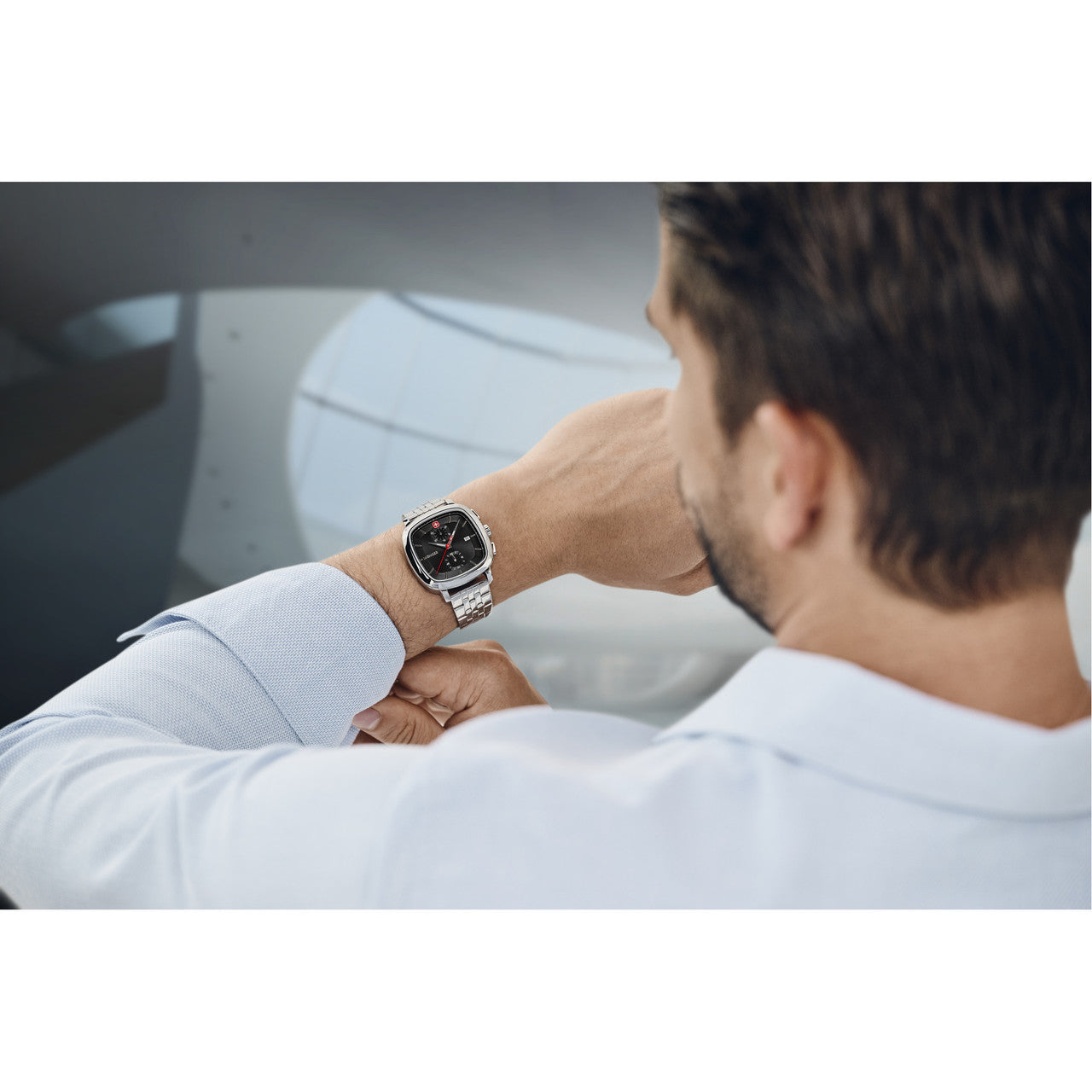 Vintage Classic Chrono 39.5mm, Black dial, Silver Stainless Steel