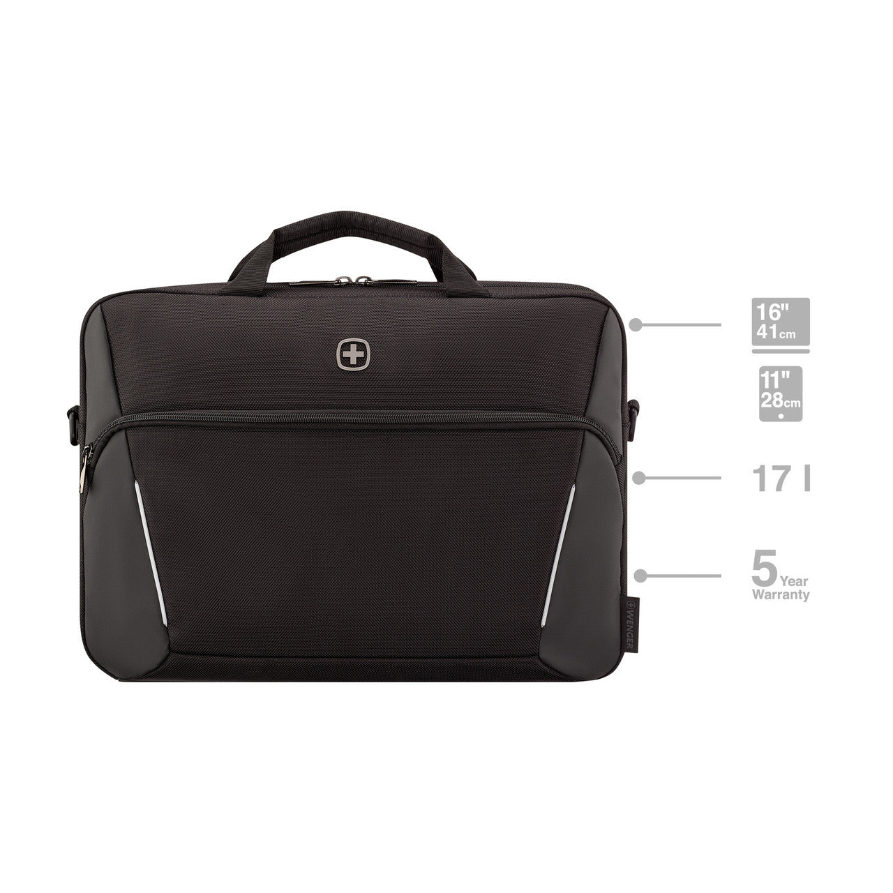 XE Compact 16in Laptop Briefcase with Tablet Pocket Black