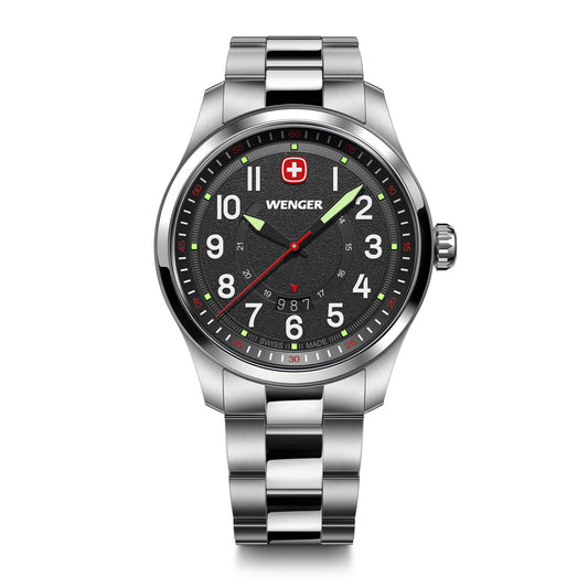 Terragraph 43mm, Black dial, Silver Stainless Steel