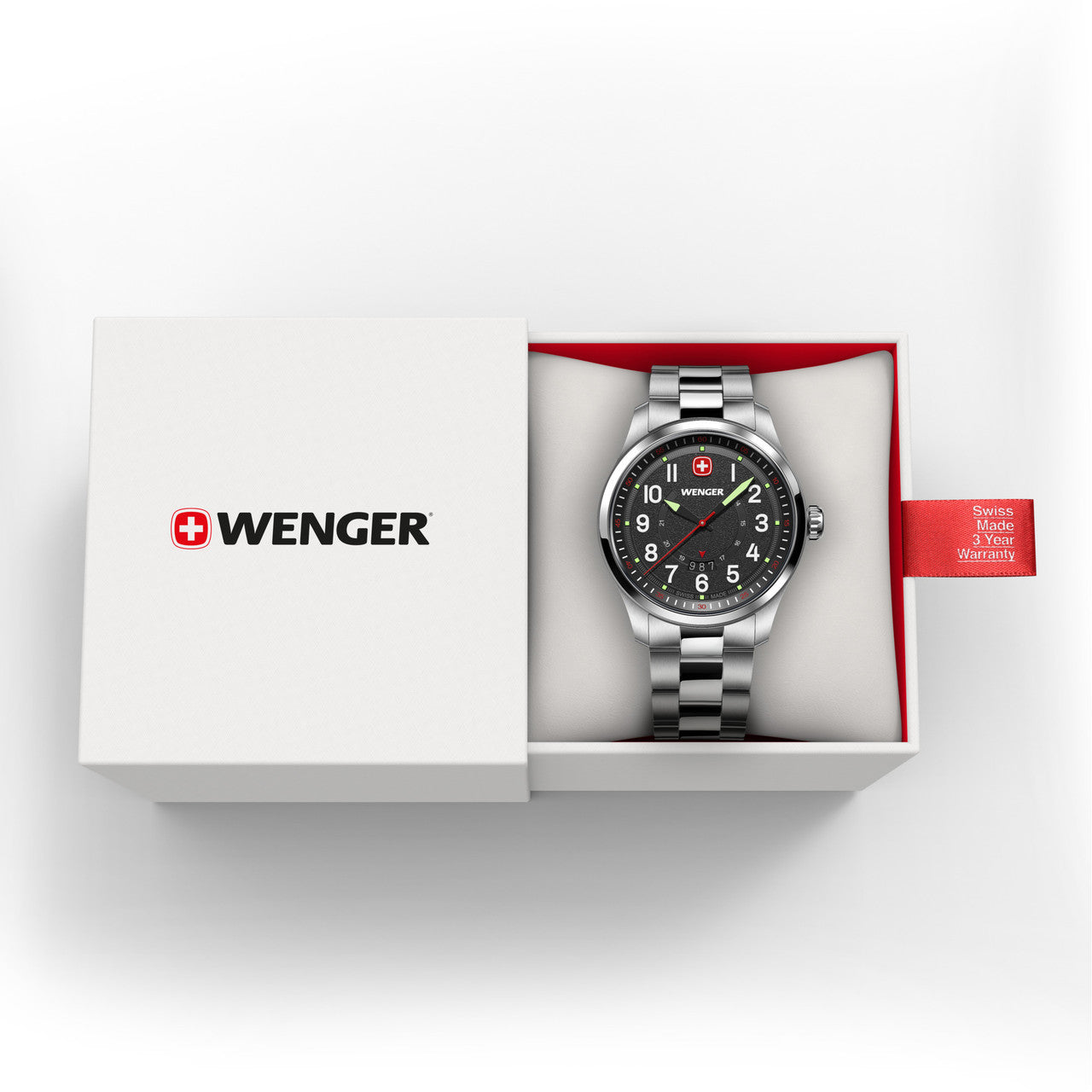 Terragraph 43mm, Black dial, Silver Stainless Steel