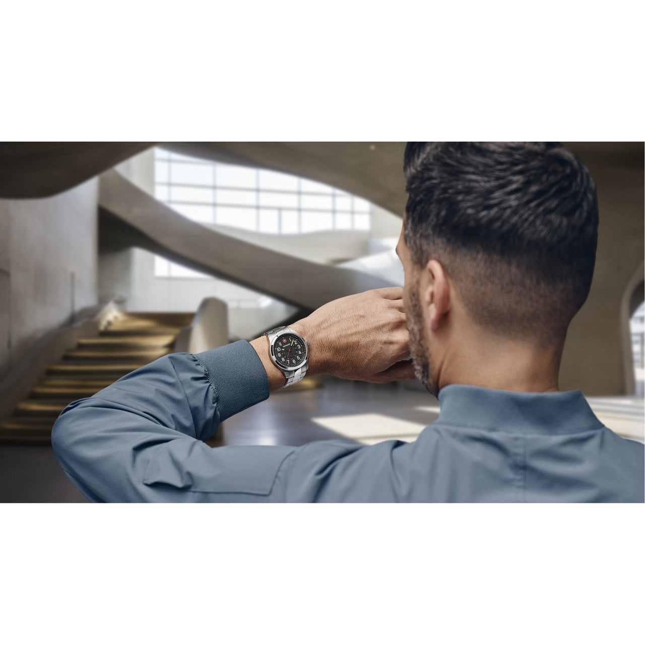 Terragraph 43mm, Black dial, Silver Stainless Steel