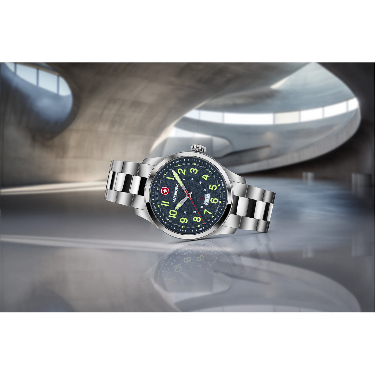 Terragraph 43mm, Blue dial, Silver Stainless Steel