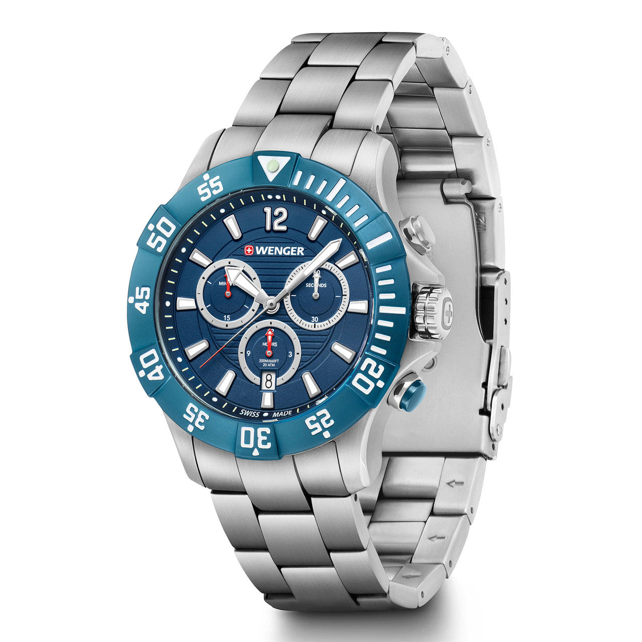 Seaforce Chrono, 43mm, blue, stainless steel