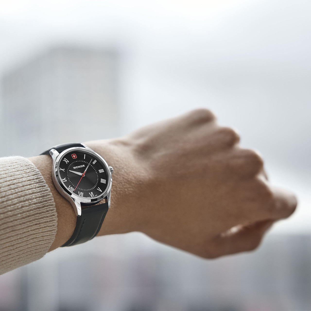 City Classic, Black Dial, Black Leather Strap
