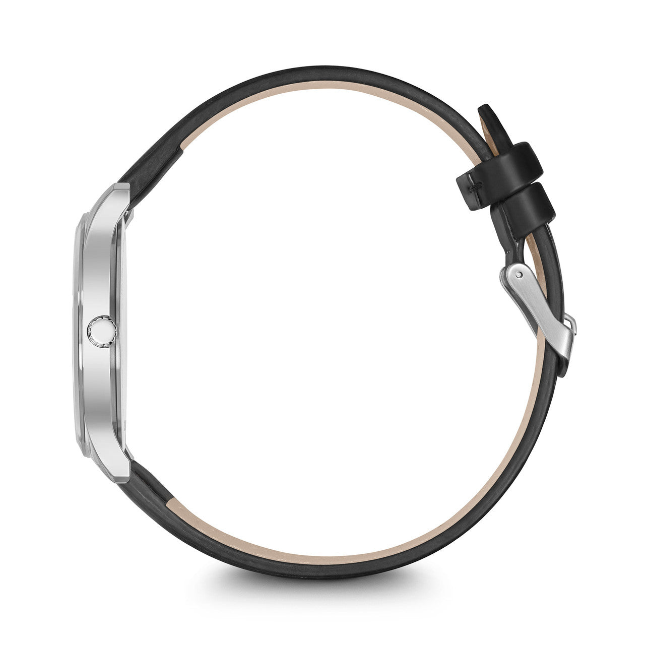 City Classic, Silver Dial, Black Leather Strap 34 mm