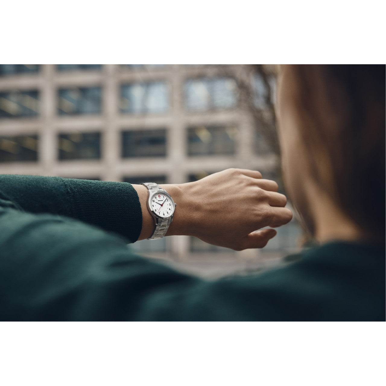 City Sport 34mm, White dial, Silver Stainless Steel