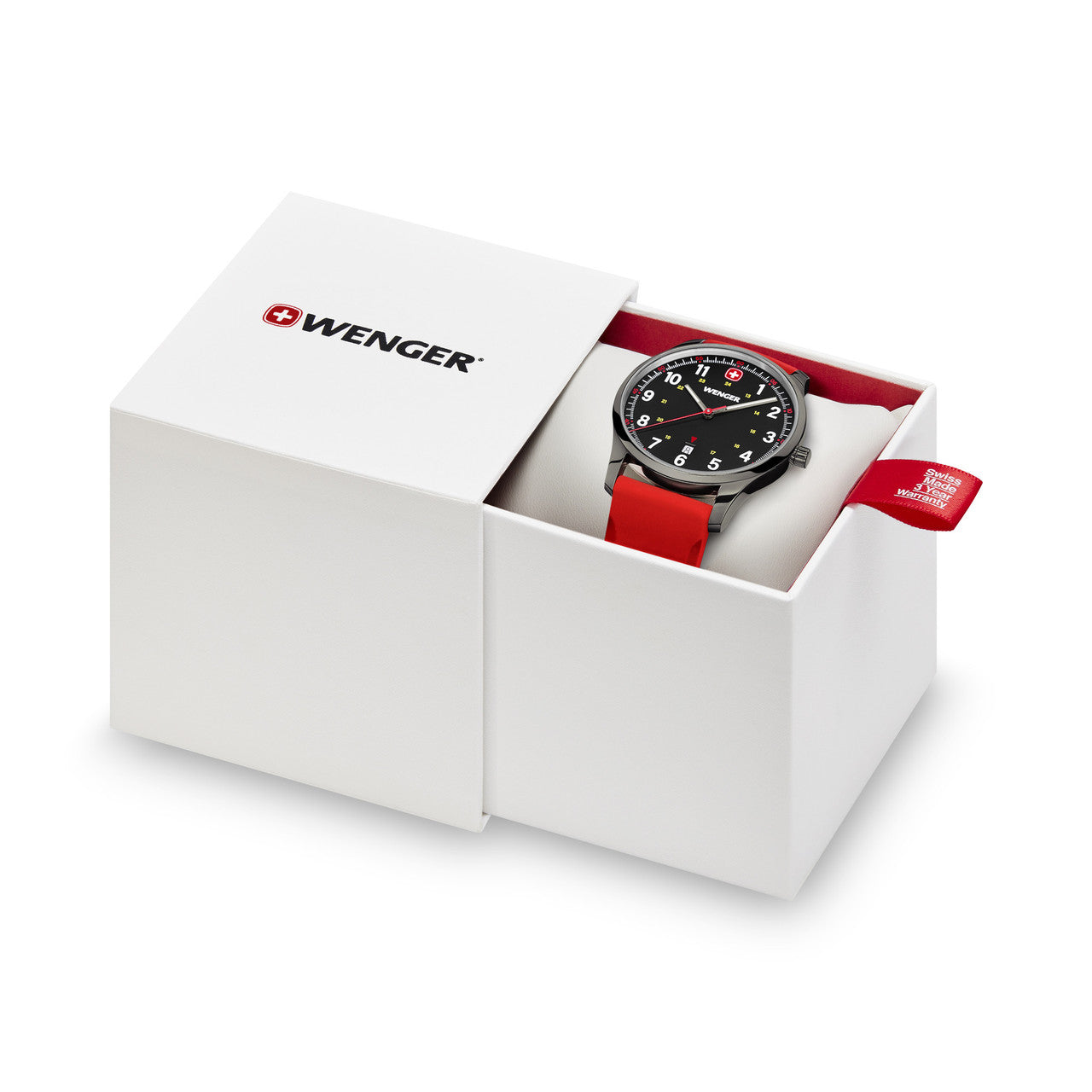 City Sport, Black Dial, Silicone Red Strap