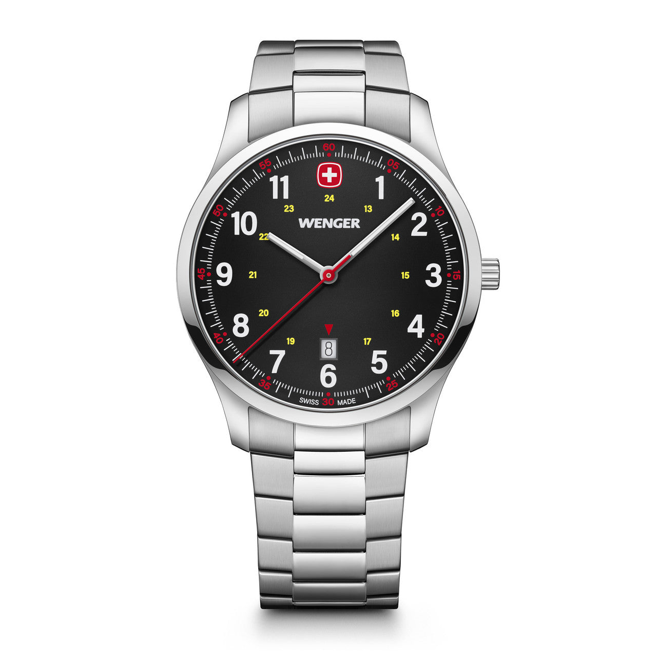 City Sport, Black Dial, Silver Stainless Steel Bracelet