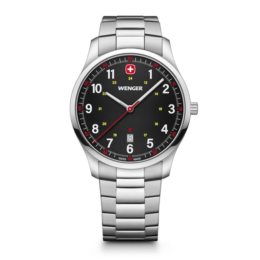City Sport, Black Dial, Silver Stainless Steel Bracelet