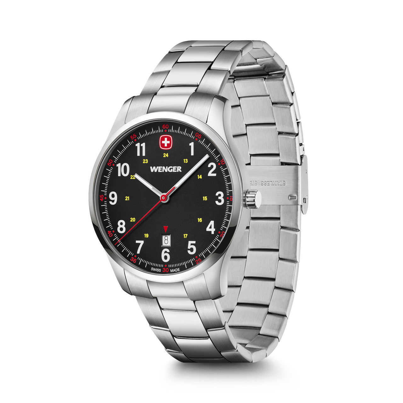 City Sport, Black Dial, Silver Stainless Steel Bracelet