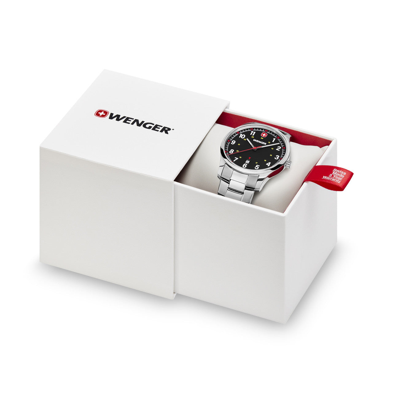 City Sport, Black Dial, Silver Stainless Steel Bracelet