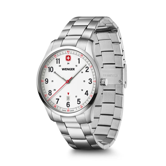 City Sport, White Dial, Silver Stainless Steel Bracelet