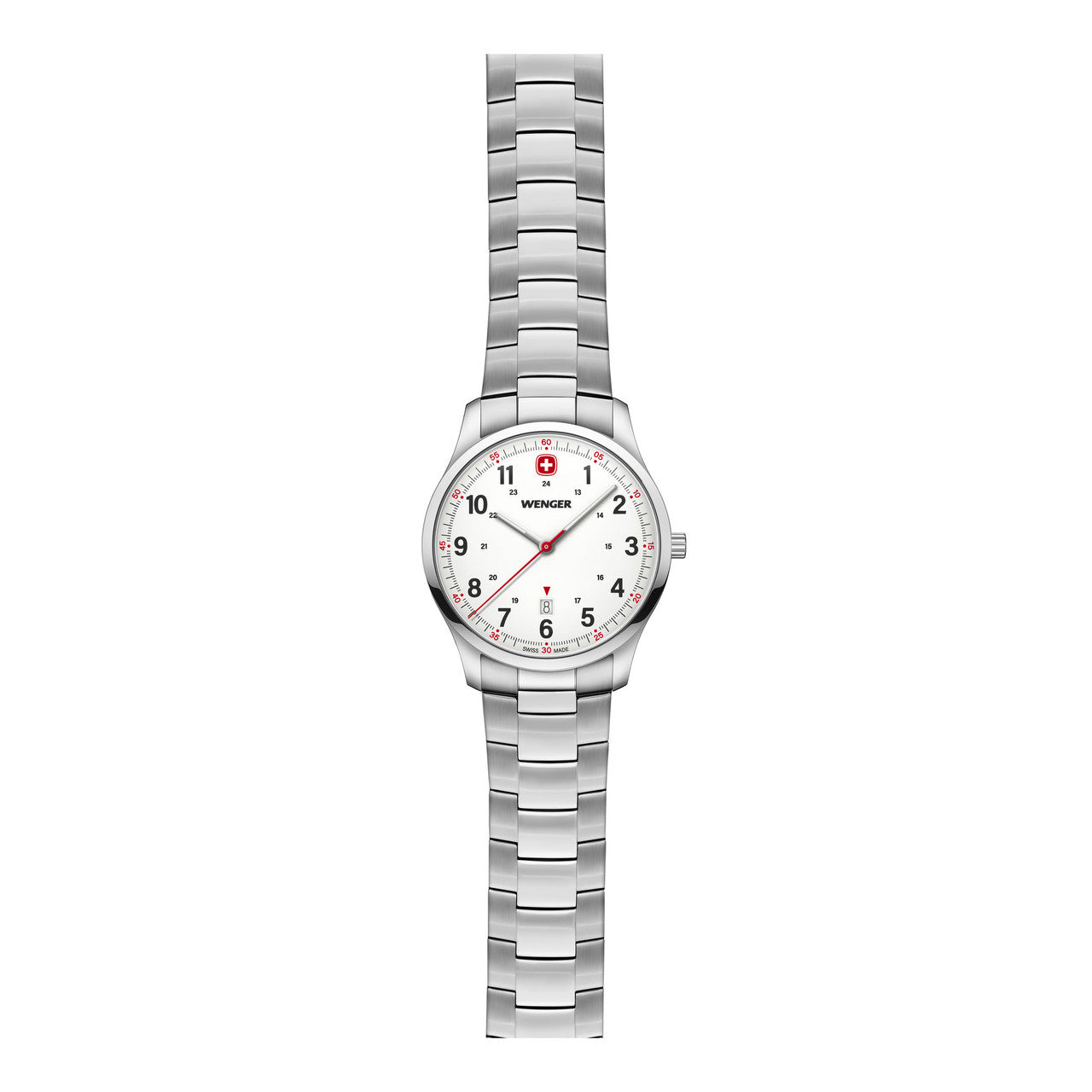 City Sport, White Dial, Silver Stainless Steel Bracelet