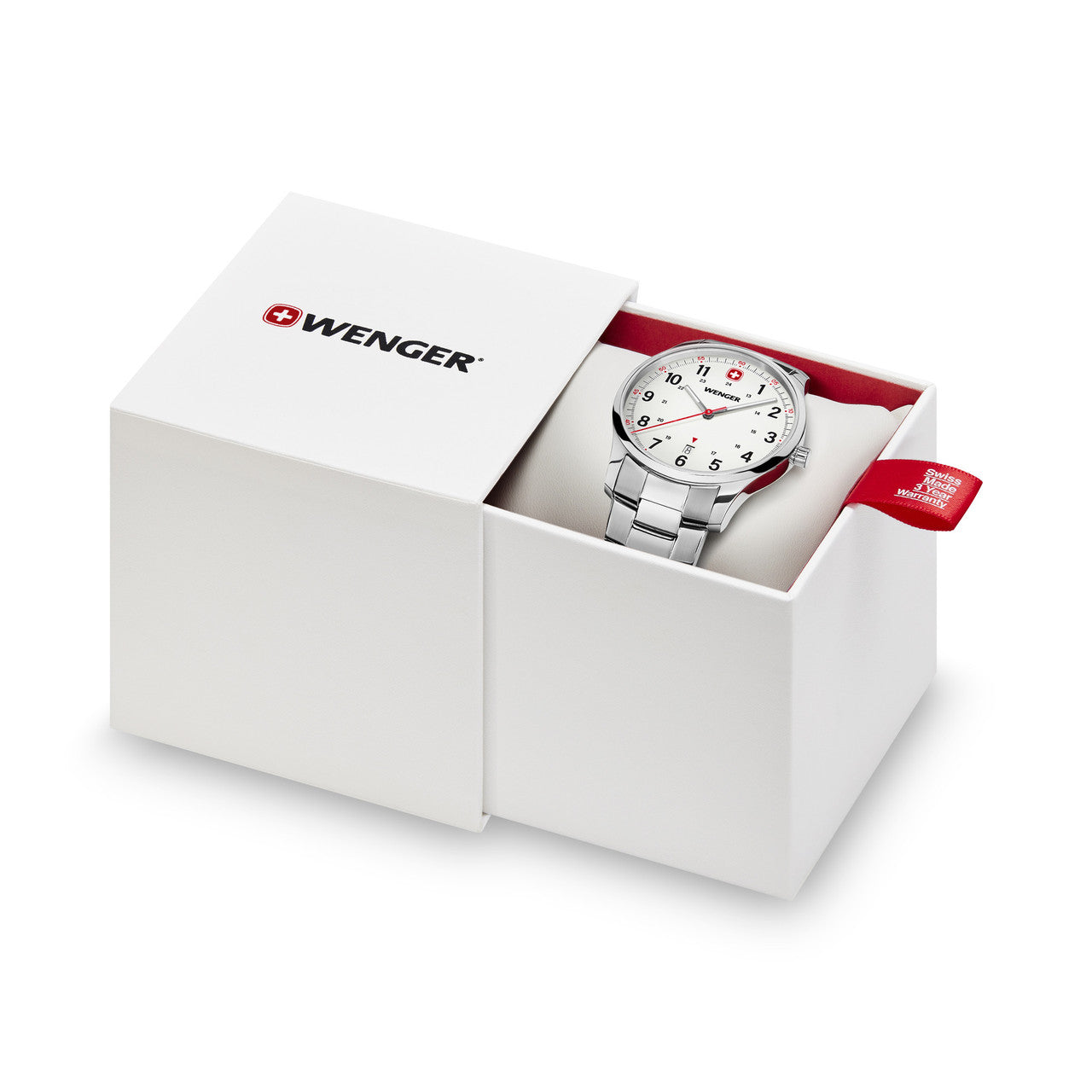 City Sport, White Dial, Silver Stainless Steel Bracelet