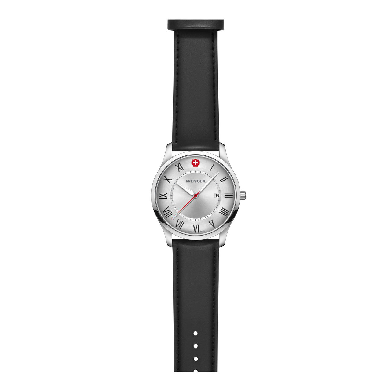 City Classic, Silver Dial, Black Leather Strap 42 mm