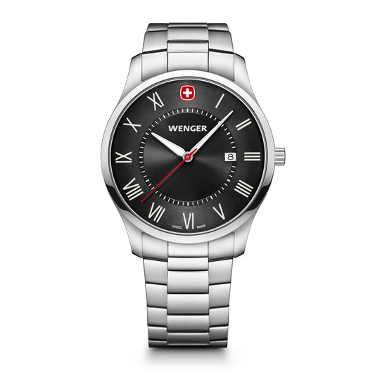 City Classic, Black Dial, Silver Stainless Steel Bracelet