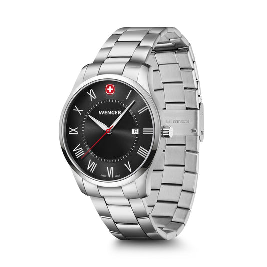 City Classic, Black Dial, Silver Stainless Steel Bracelet