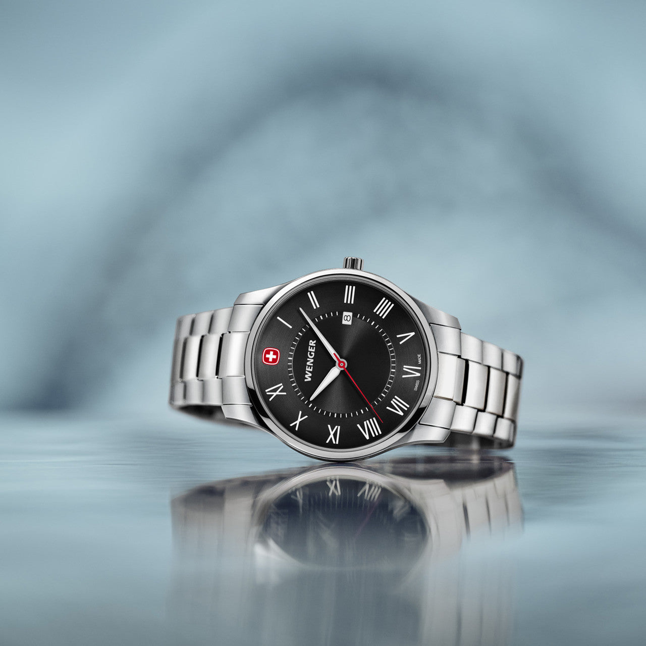 City Classic, Black Dial, Silver Stainless Steel Bracelet