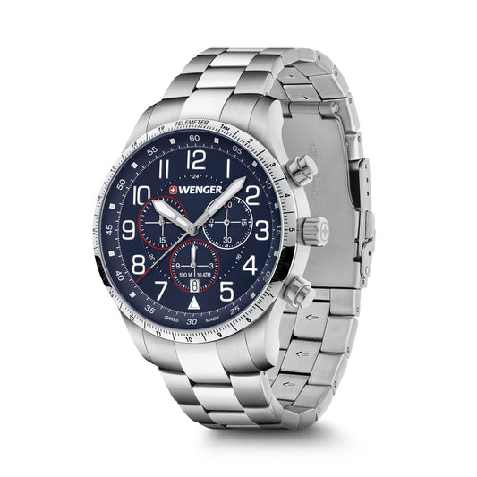 Attitude Chrono Blue Dial, Silver Stainless Steel Bracelet