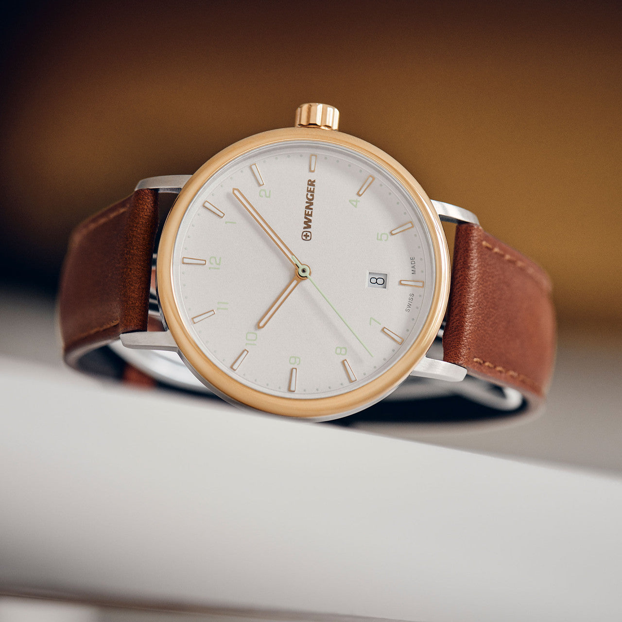 Urban Classic, 40mm, gold-white, leather