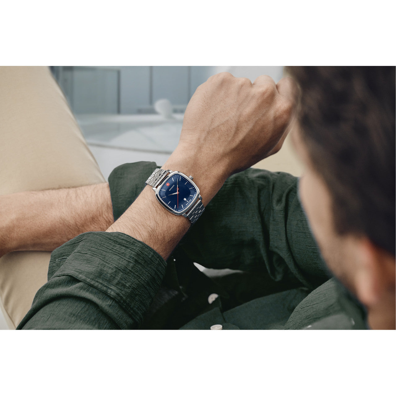 Vintage Classic 37mm, Blue dial, Silver Stainless Steel