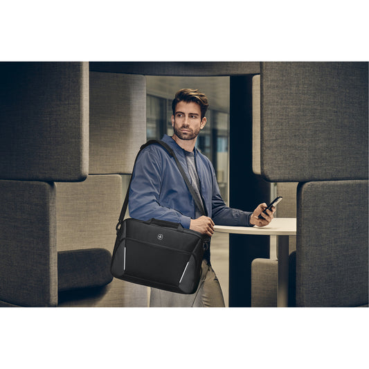 XE Compact 16in Laptop Briefcase with Tablet Pocket Black