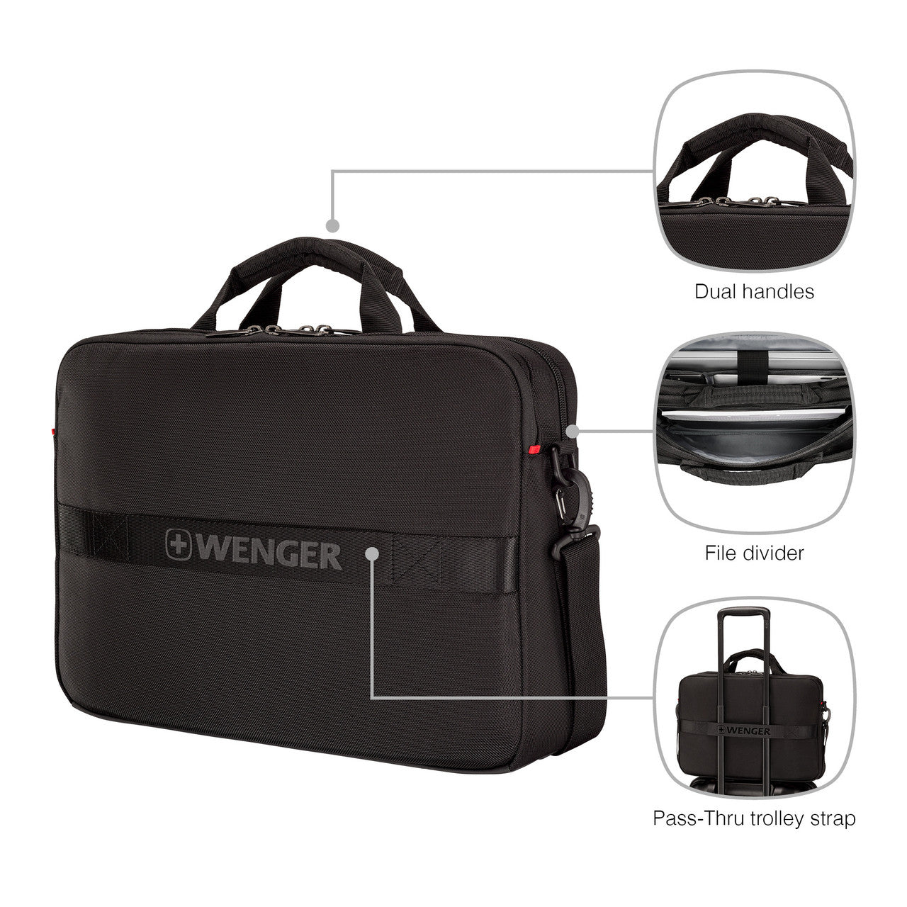 XE Brief 16in Laptop Briefcase with Tablet Pocket Black