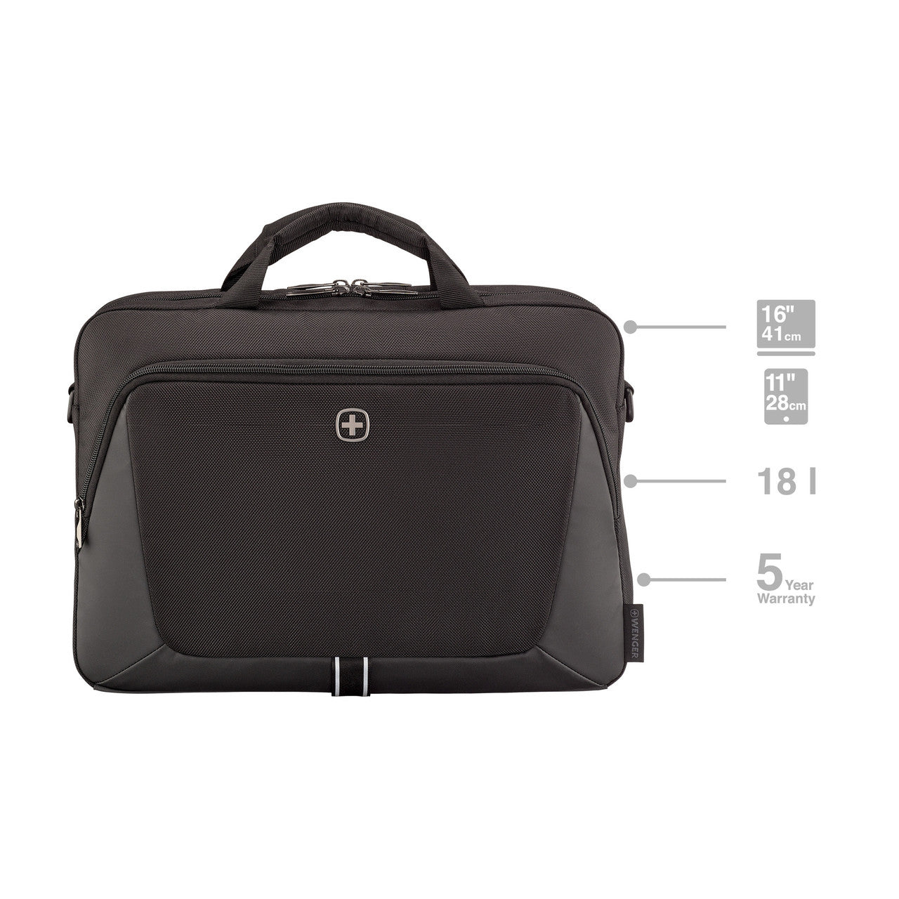 XE Brief 16in Laptop Briefcase with Tablet Pocket Black