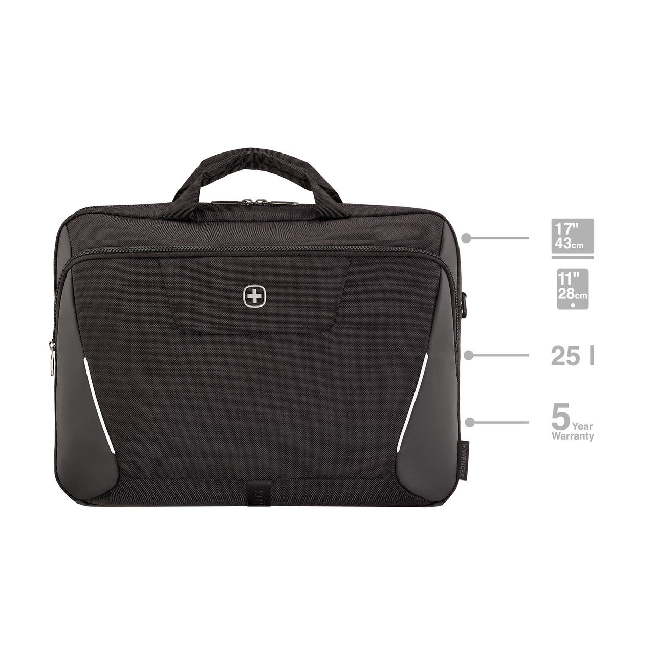 XE Brief 17in Laptop Briefcase with Tablet Pocket Black