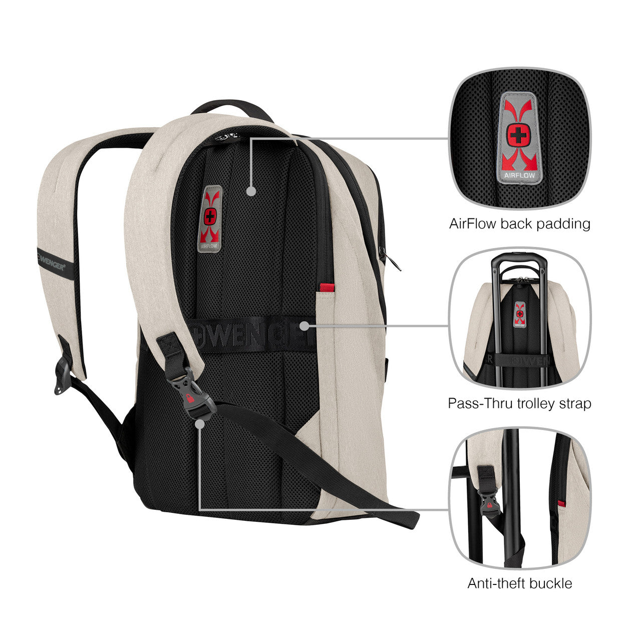 Wenger MX Light 16in Laptop Backpack Sand